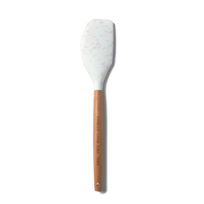 confetti silicone spatula with white background